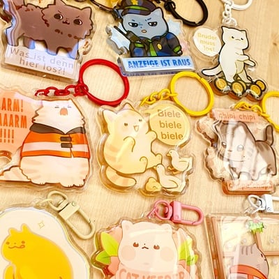 Cat meme acrylic charms
