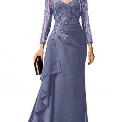 Simple mother of bride/ groom dress lace evening formal gowns prom dress