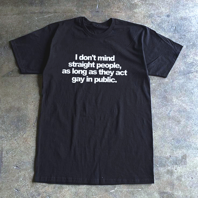 Copy of free shipping-"i don't mind straight people" tee - Thumbnail 1