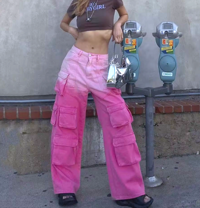 Y2K OMBRE CARGO POCKET PANTS