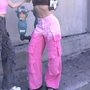 Y2K OMBRE CARGO POCKET PANTS-1