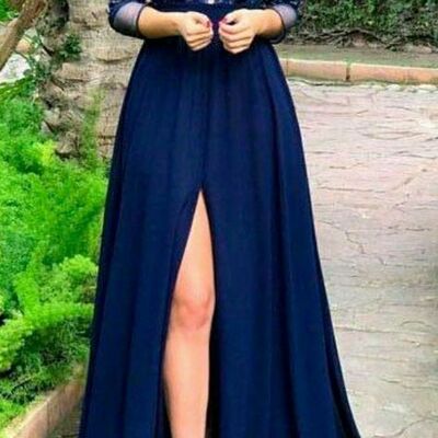 Royal blue mother of bride/ groom dress simple lace evening formal gowns prom dress