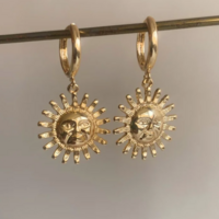 SUN FACE EARRINGS - Thumbnail 1
