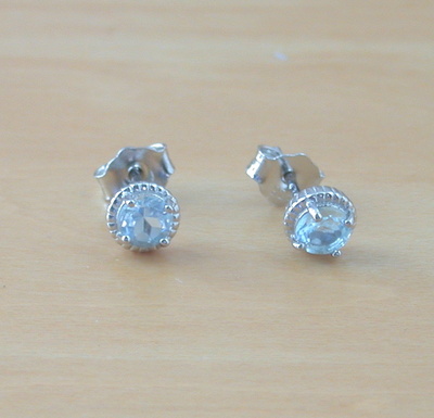Sterling Silver Blue Topaz Stud Earrings/Topaz Earrings/Topaz Jewellery/Topaz Jewelry/Gemstone Earrings/November birthstone/UK