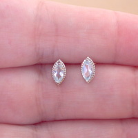 Sterling Silver Blue Topaz Marquise Stud Earrings/Topaz Earrings/Topaz Studs/Topaz Jewellery/Topaz Jewelry/Gemstone Earrings/November birthstone/UK - Thumbnail 2