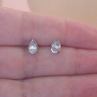 Sterling Silver Blue Topaz Teardrop Stud Earrings/Topaz Earrings/Topaz Jewellery/Topaz Jewelry/Gemstone Earrings/November Birthstone/UK - Thumbnail 3