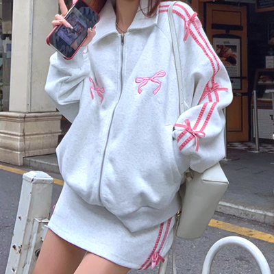 *free shipping*coquette bows side-stripe track suit  