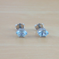 Sterling Silver Blue Topaz Oval Stud Earrings/Topaz Earrings/Gemstone Earrings/November Birthstone/Topaz Jewellery/Topaz Jewelry/UK - Thumbnail 2