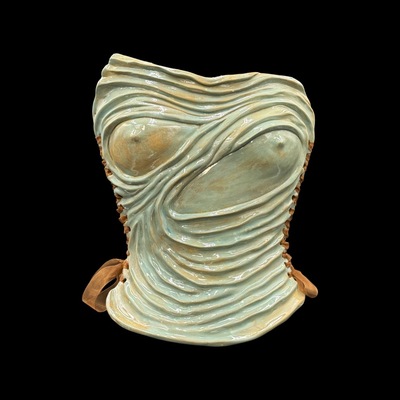 Greek Goddess  3 piece wearable ceramic corset by: Nicole Moan 