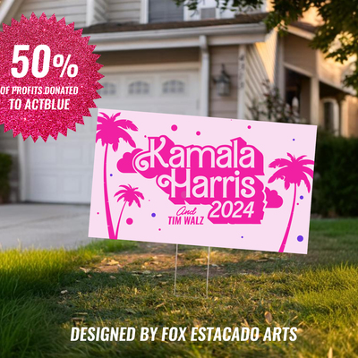 Kamala x brbie lawn signs 