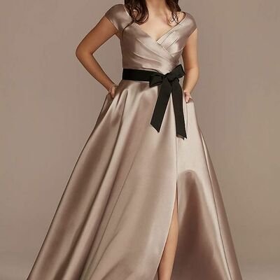 Champagne mother of bride/ groom dress simple evening formal gowns prom dress