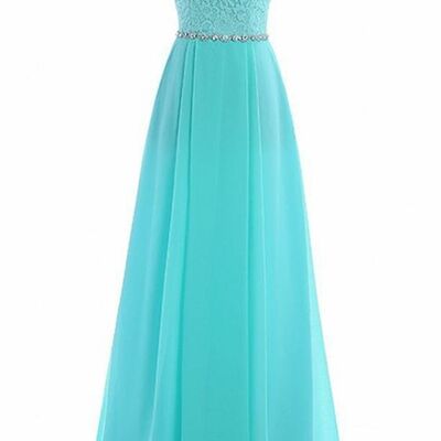 Sky blue mother of bride/ groom dress simple lace evening formal gowns prom dress