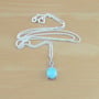 925 Blue Opal Pendant & 18" Silver Chain/Blue Opal Necklace/Blue Opal Jewelry/Opal Jewellery/Opal Jewelery/October Birthstone/Oval Opal-1