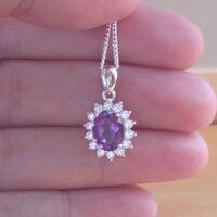 Sterling Silver Amethyst Pendant & Chain/Silver Amethyst Necklace UK/Amethyst Jewellery/Amethyst Jewelry/February Birthstone/Amethyst Gift - Thumbnail 6