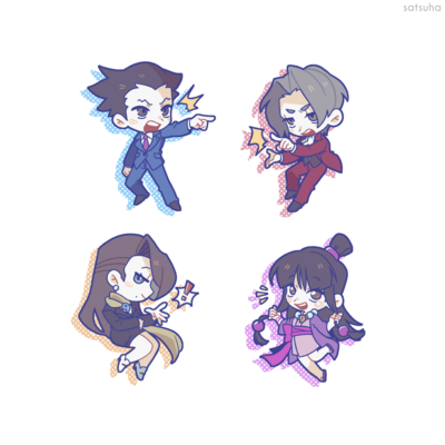 Ace attorney 1-6 + investigations stickers