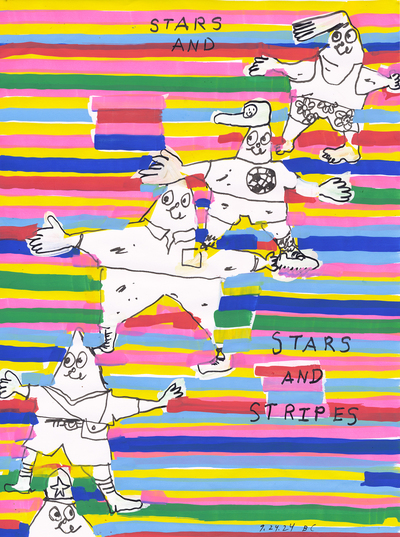 STARS AND STARS AND STRIPES (drawing)