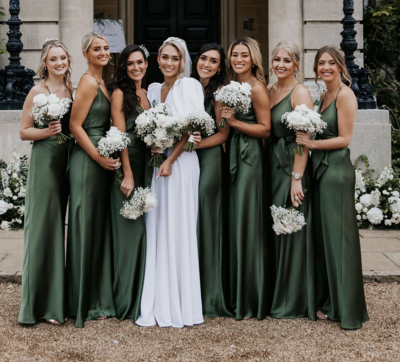 Olive Green Bridesmaid Dresses for Wedding Criss Cross Back