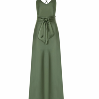 Olive Green Bridesmaid Dresses for Wedding Criss Cross Back - Thumbnail 1