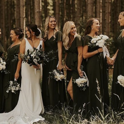 Casual olive green bridesmaid dresses for wedding