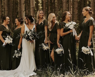 Casual Olive Green Bridesmaid Dresses for Wedding