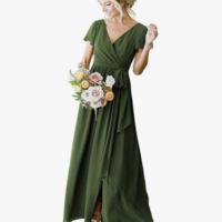 Casual Olive Green Bridesmaid Dresses for Wedding - Thumbnail 1