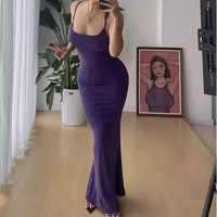 Double-layer sequined hot girl sexy elastic slim fit hip-hugging sling fishtail long skirt - Thumbnail 4