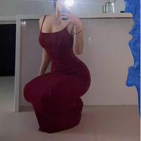 Double-layer sequined hot girl sexy elastic slim fit hip-hugging sling fishtail long skirt - Thumbnail 5