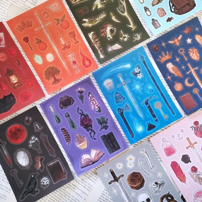 Fantasy aesthetic sticker sheets 