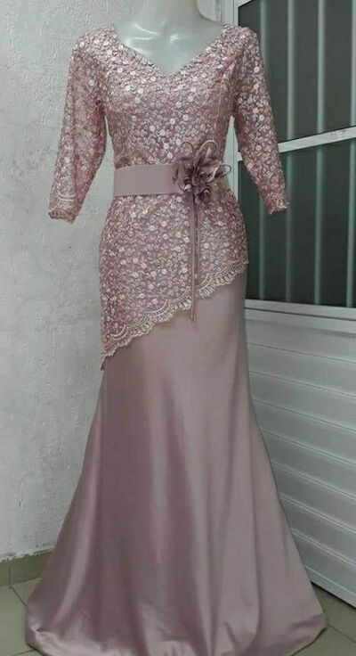 Pink Mother of Bride/ Groom Dress Simple Lace Evening Formal Gowns Prom Dress