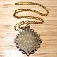 Stunning Goth Flower Natural Plant Gold Necklace Unique RARE - Thumbnail 2