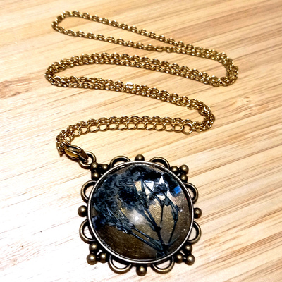 Stunning ice natural plant tree of life gold necklace unique rare