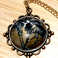 Stunning Ice Natural Plant Tree Of Life Gold Necklace Unique RARE - Thumbnail 1