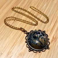 Stunning Ice Natural Plant Tree Of Life Gold Necklace Unique RARE - Thumbnail 3