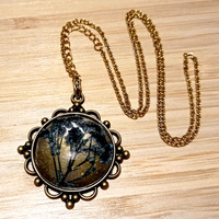 Stunning Ice Natural Plant Tree Of Life Gold Necklace Unique RARE - Thumbnail 4