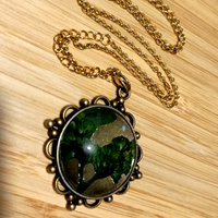 Stunning Tree Of Life Natural Plant Gold Necklace Unique RARE - Thumbnail 3