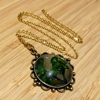 Stunning Tree Of Life Natural Plant Gold Necklace Unique RARE - Thumbnail 4