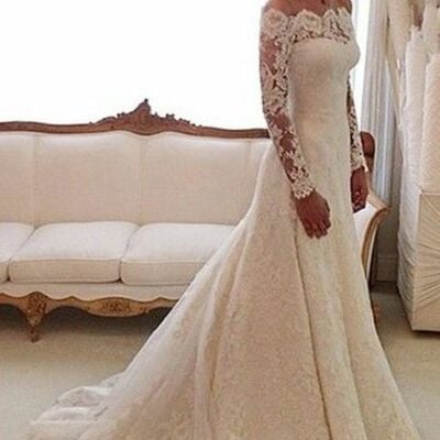 Luxury ball gown lace appliques wedding dress bridal gown