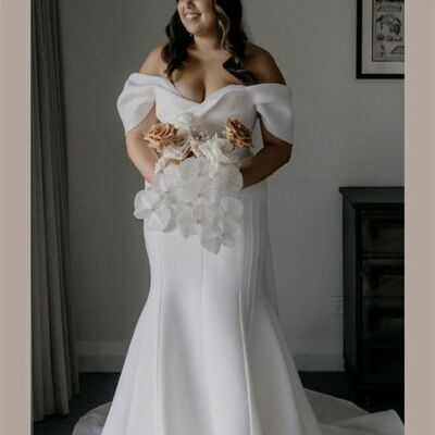 Simple ball gown boho beach wedding dress bridal gown