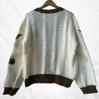 TS Cardigan TTPD Chunky Knit Star Embroidered Retro Taylor Swift Cardigan - Thumbnail 1