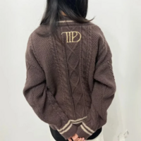 TS Cardigan TTPD Chunky Knit Star Embroidered Retro Taylor Swift Cardigan - Thumbnail 2