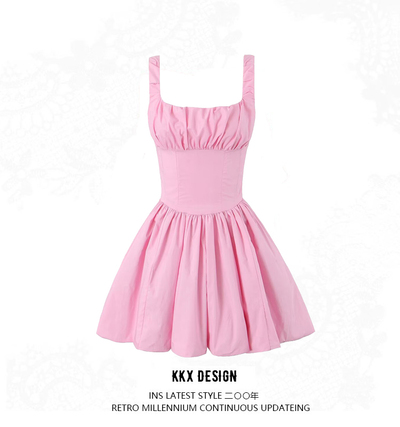 Flower Bud Suspender Dress Sweet Sexy Slim Fit Ballet Tutu