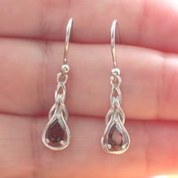 925 Garnet Earrings/Sterling Silver Garnet Earrings/Garnet Jewelry/Garnet Jewellery/Garnet Jewelery/Red Gemstone Earrings/January Birthstone - Thumbnail 2