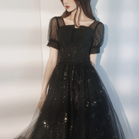 Cute tulle sequins long prom dress A line evening dress,1066 - Thumbnail 8