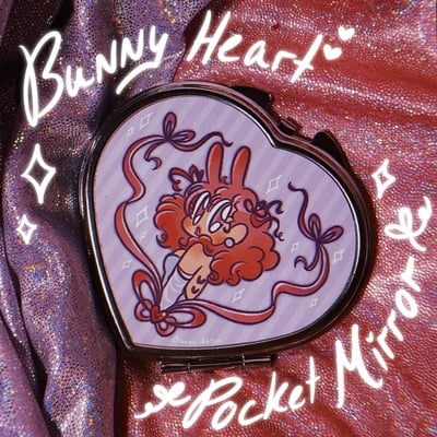 Bunny heart pocket mirror