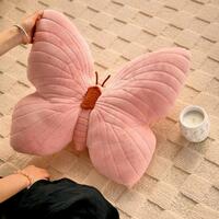 Pink Butterfly Throw Pillow - Thumbnail 1