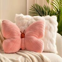 Pink Butterfly Throw Pillow - Thumbnail 2