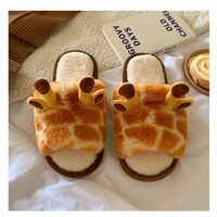 Cute Giraffe Plush Slippers - Thumbnail 2