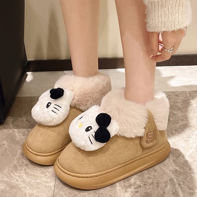 Cute kitty warm snow boots