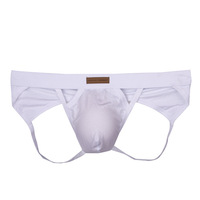 4PK Multi-color Brave Person gay men's sexy lingerie cotton blend cut-out double thong underpants BR1158 - Thumbnail 1