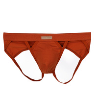 4PK Multi-color Brave Person gay men's sexy lingerie cotton blend cut-out double thong underpants BR1158 - Thumbnail 6